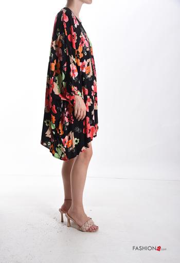 Tunica oversize girocollo Fantasia floreale maniche a tre quarti - ph 3