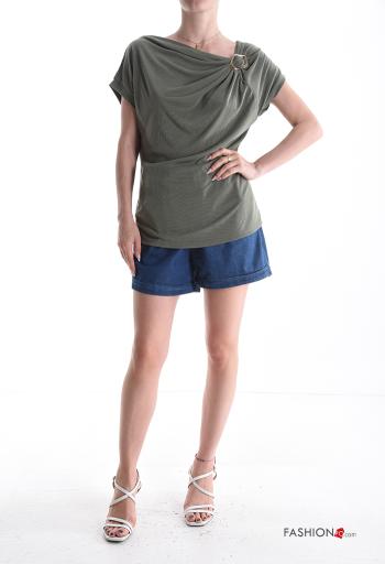 Blusa maniche corte con fibbia asimmetrico - ph 5