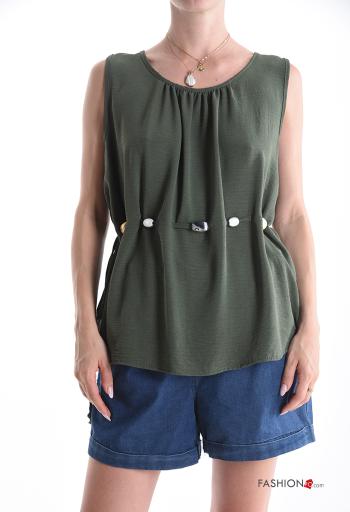 Blusa sin mangas cuello redondo con cinturón - ph 1
