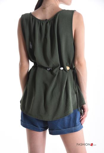Blusa sin mangas cuello redondo con cinturón - ph 2