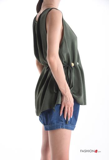 Blusa sin mangas cuello redondo con cinturón - ph 3