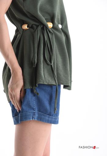Blusa sin mangas cuello redondo con cinturón - ph 4