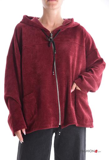 Sweatshirt com fecho com bolsos com capuz - ph 1