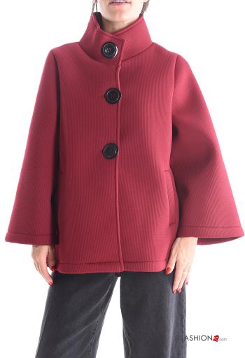 long sleeve Coat Rollneck without lining with buttons with pockets