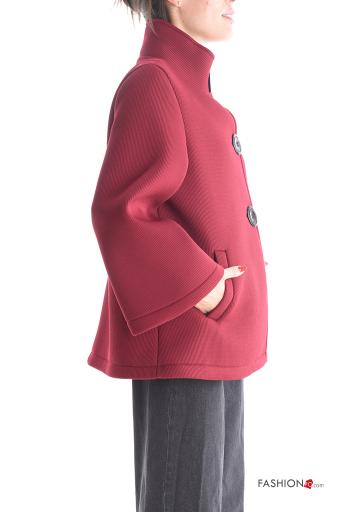 Manteau manches longues sans doublure avec poches à boutons à col roulé - ph 3