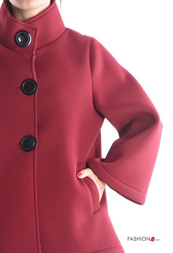 Manteau manches longues sans doublure avec poches à boutons à col roulé - ph 4