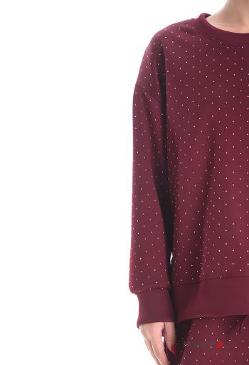 long sleeve crew neck Sweatshirt with rhinestones - ph 4