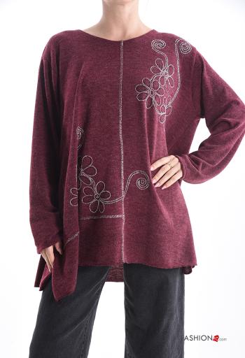 Wool Mix Tunic with rhinestones