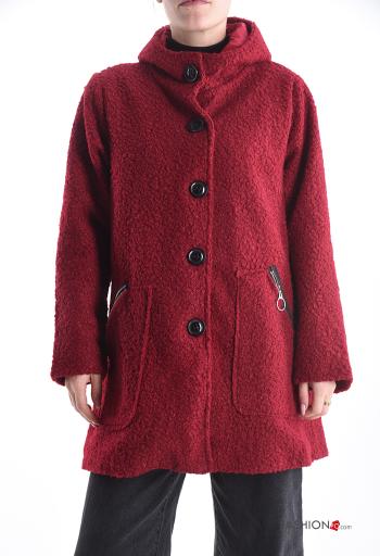Cappotto con zip con bottoni con cappuccio senza fodera con tasche - ph 1