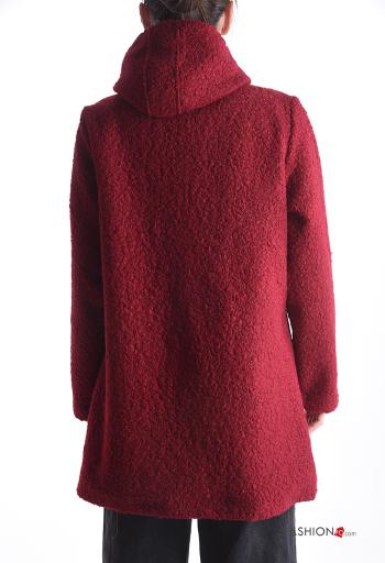 Cappotto con zip con bottoni con cappuccio senza fodera con tasche - ph 2