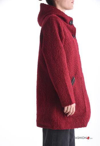 Cappotto con zip con bottoni con cappuccio senza fodera con tasche - ph 3
