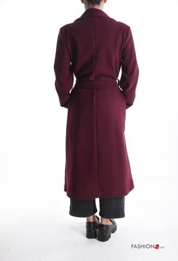 Manteau manches longues à boutons avec ceinture avec doublure avec poches - ph 2