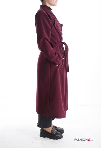 Manteau manches longues à boutons avec ceinture avec doublure avec poches - ph 3
