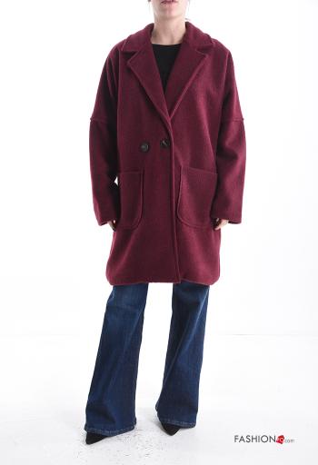 Wool Mix Coat with buttons with lining with pockets
