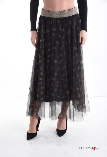Jupe tulle lurex Imprimé à pois avec doublure avec élastique - ph 1