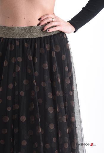 Jupe tulle lurex Imprimé à pois avec doublure avec élastique - ph 4