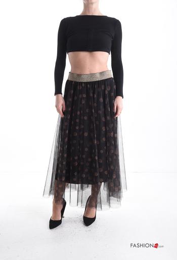 Jupe tulle lurex Imprimé à pois avec doublure avec élastique - ph 5