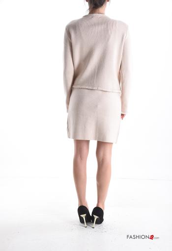 Conjunto lurex manga comprida gola redonda com botões com bolsos - ph 2