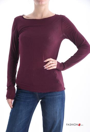 crew neck Cashmere Blend Long sleeved top
