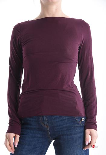 Maglietta a manica lunga in Misto Cashmere girocollo