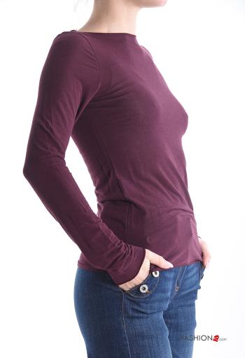 Maglietta a manica lunga in Misto Cashmere girocollo - ph 3