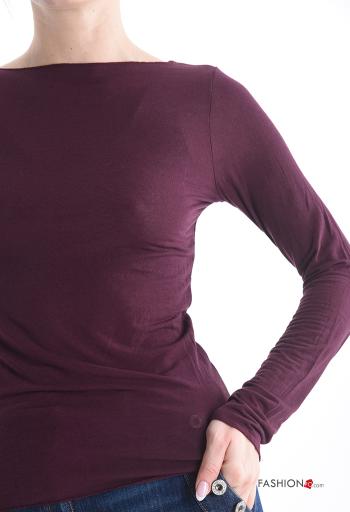 Maglietta a manica lunga in Misto Cashmere girocollo - ph 4