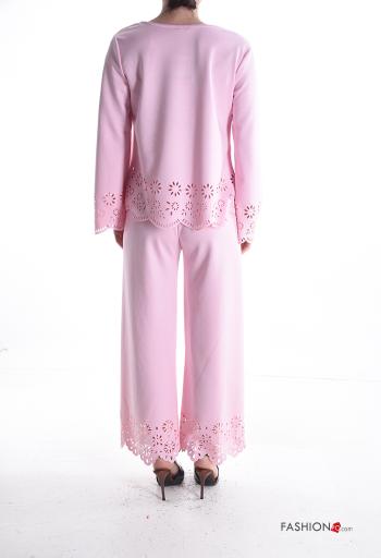 Coordinato maniche lunghe girocollo Fantasia ricamata con elastico - ph 2