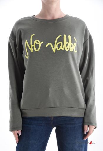 Felpa maniche lunghe girocollo Fantasia scritta