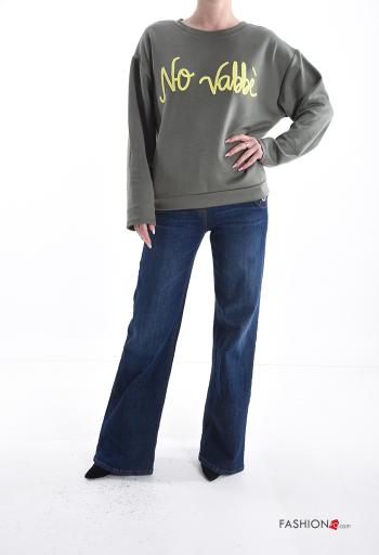 Felpa maniche lunghe girocollo Fantasia scritta - ph 5
