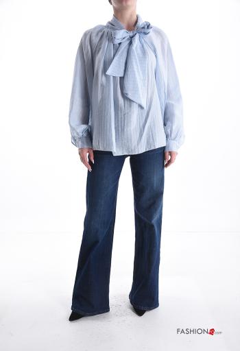 Blusa maniche lunghe Fantasia righe con fiocco - ph 5