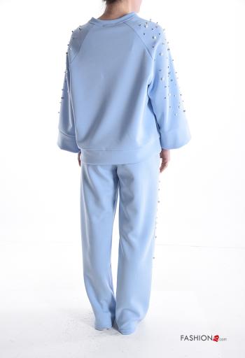 Tuta sportiva maniche lunghe girocollo con elastico con perle con strass - ph 2