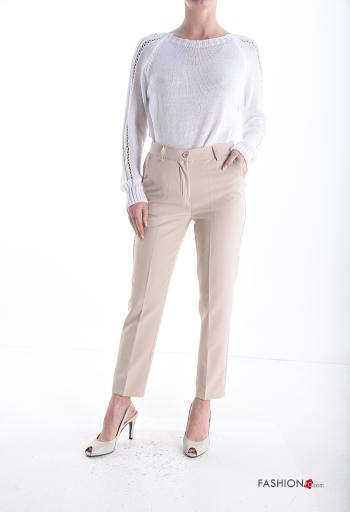 Calças skinny com bolsos com botões com fecho - ph 5