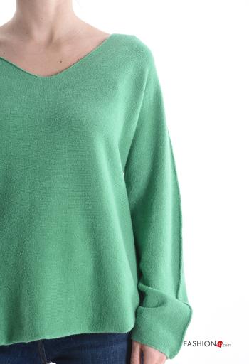 lange ärmel Strickpullover mit V-Ausschnitt - ph 4