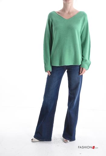 lange ärmel Strickpullover mit V-Ausschnitt - ph 5