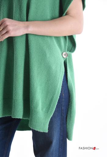 ärmellos Strickpullover mit Knöpfen mit V-Ausschnitt - ph 4