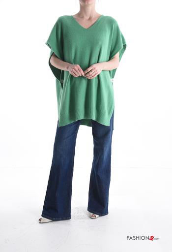 ärmellos Strickpullover mit Knöpfen mit V-Ausschnitt - ph 5