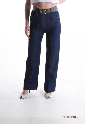 Cotton Trousers with belt with pockets - ph 1