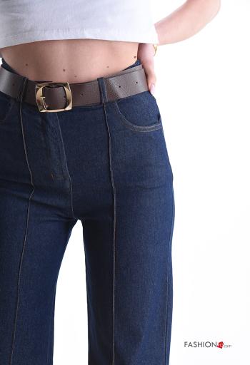 Cotton Trousers with belt with pockets - ph 4