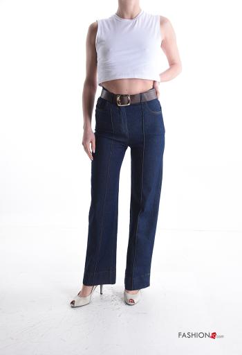 Cotton Trousers with belt with pockets - ph 5