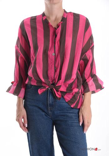 Camicia in Cotone Fantasia righe con bottoni