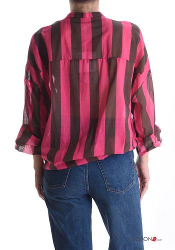 Camicia in Cotone Fantasia righe con bottoni - ph 2