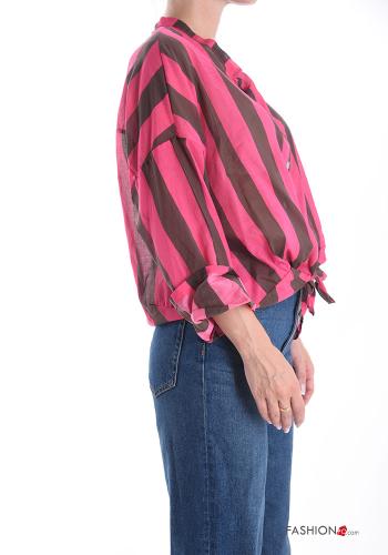 Camicia in Cotone Fantasia righe con bottoni - ph 3