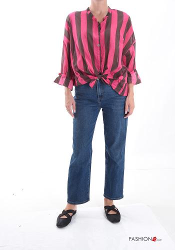 Camicia in Cotone Fantasia righe con bottoni - ph 5