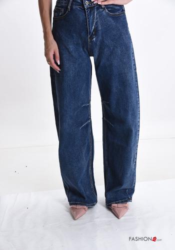 Jeans in Cotone con tasche con bottoni con zip - ph 1