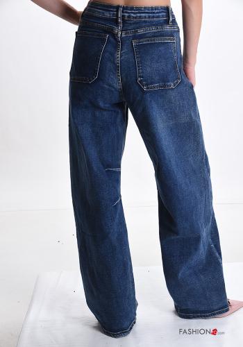 Jeans in Cotone con tasche con bottoni con zip - ph 2