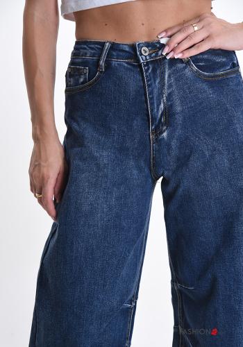 Jeans in Cotone con tasche con bottoni con zip - ph 4