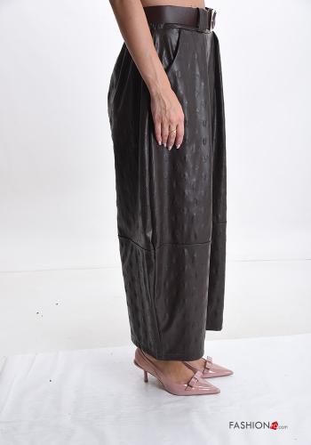 Pantalone ecopelle con cintura con tasche - ph 3