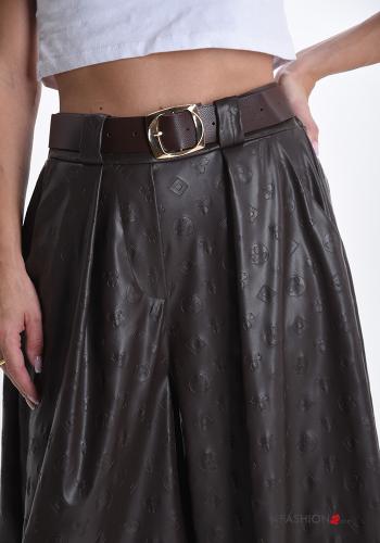 Pantalone ecopelle con cintura con tasche - ph 4