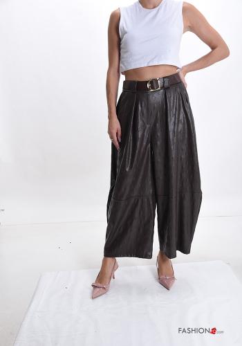 Pantalone ecopelle con cintura con tasche - ph 5
