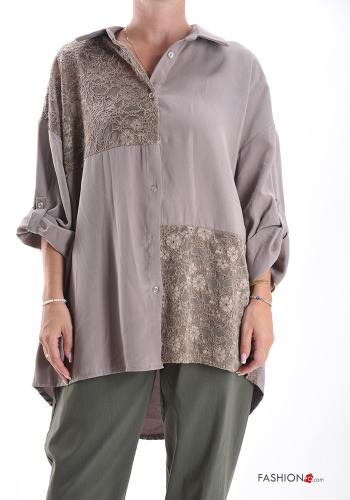 Camicia pizzo con bottoni